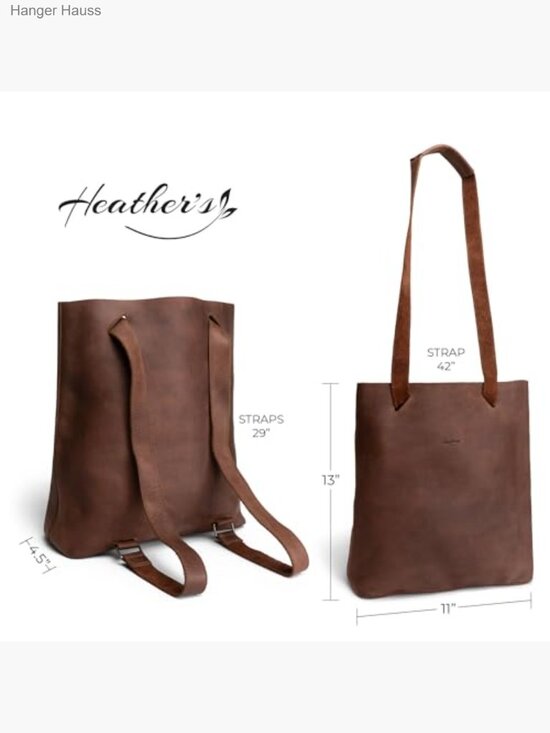 Convertible Backpack to Shoulder Bag Crossbody Purse Full Grain Leather Handmade main image 6